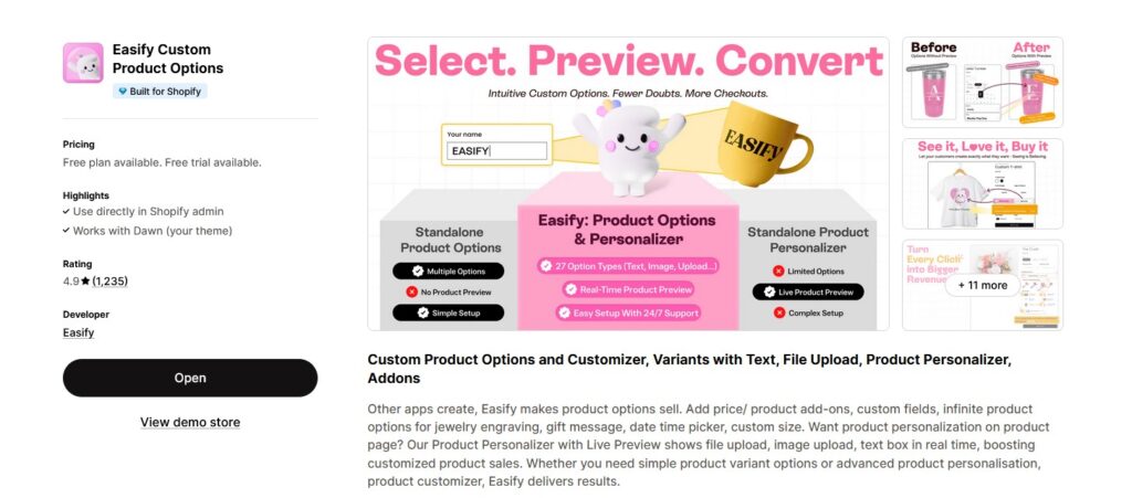 Easify Custom Product Options